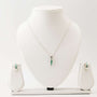 Set Emerald Dangling with 0.80 CT Pendant and 1.80 CT Earrings in Italian Silver - Zyrola