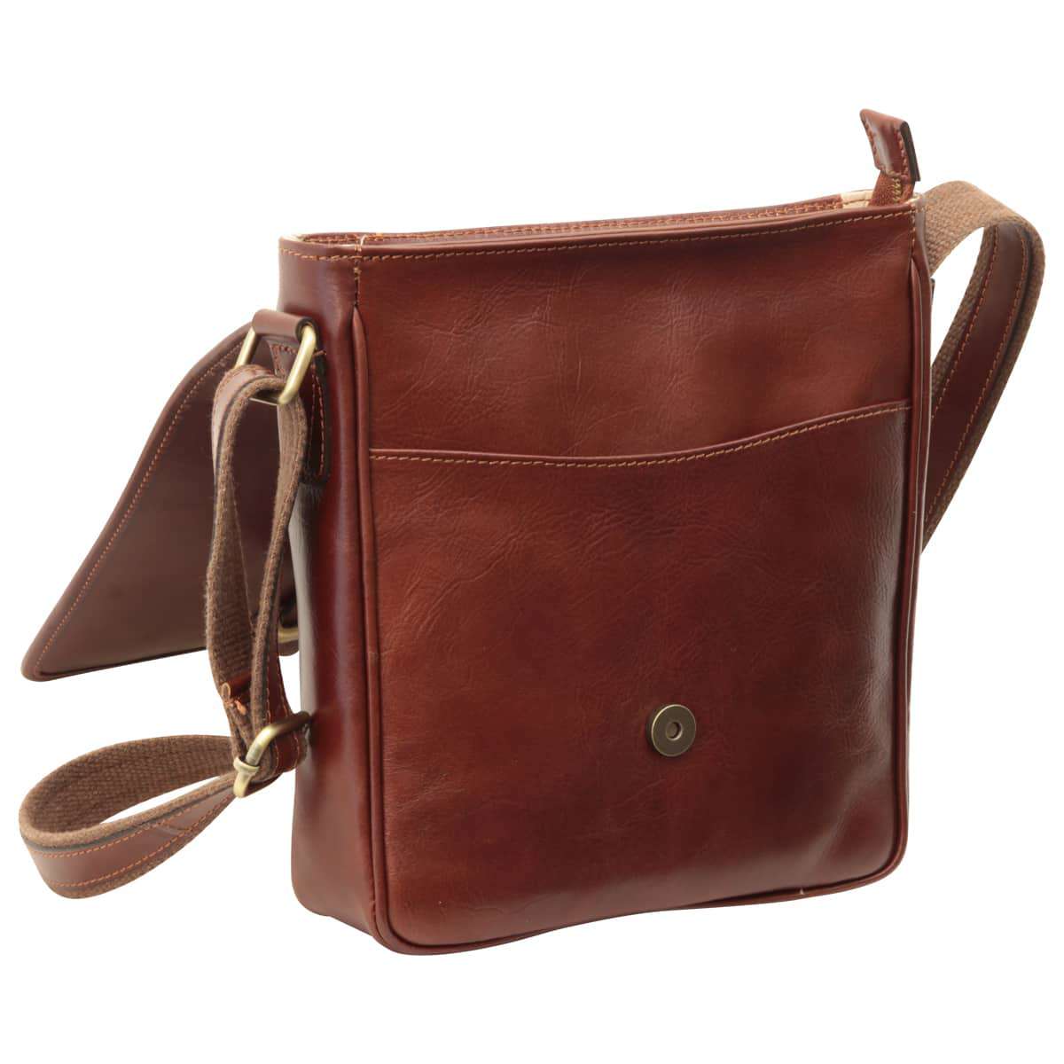Small leather bag with magnetic closure - Brown - Zyrola