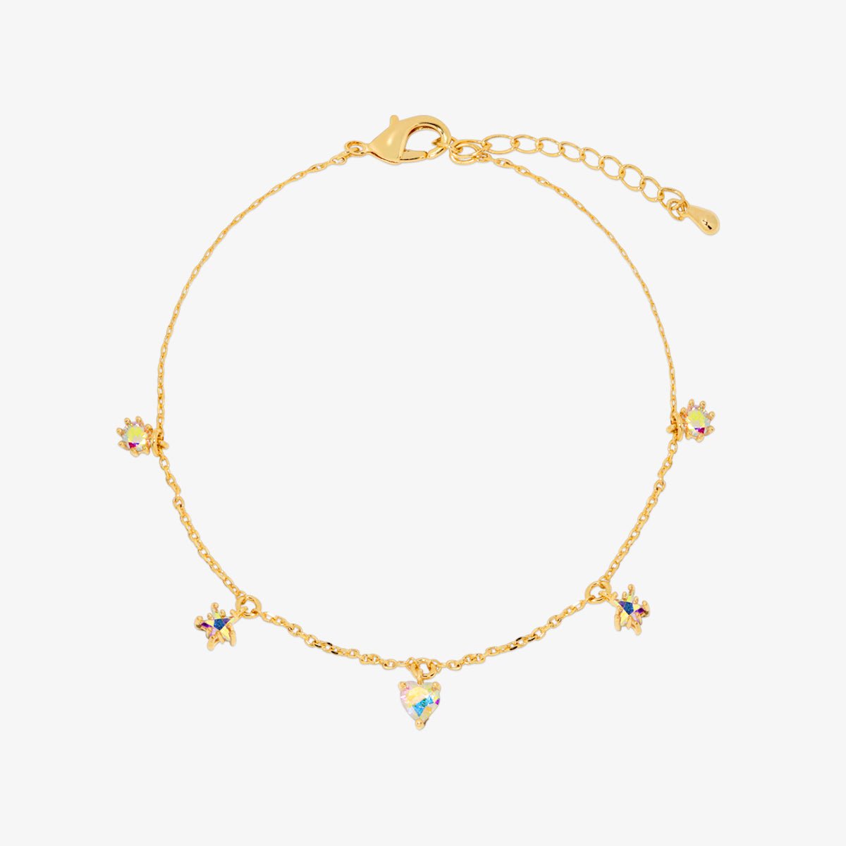 Smoked topaz heart star bracelet - Zyrola