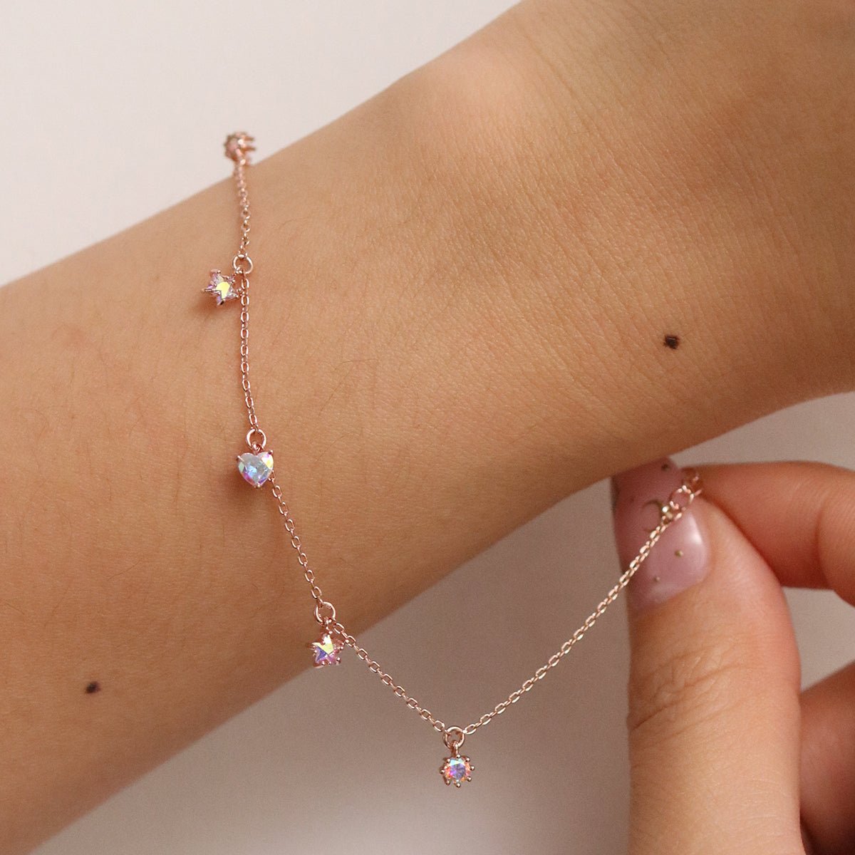 Smoked topaz heart star bracelet - Zyrola