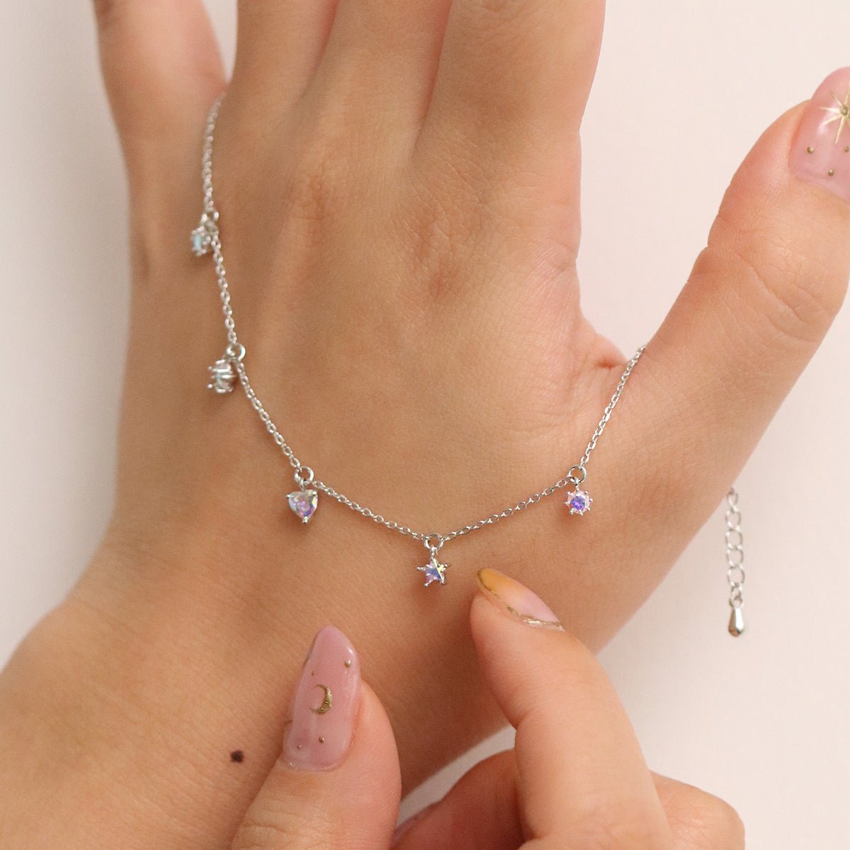 Smoked topaz heart star bracelet - Zyrola