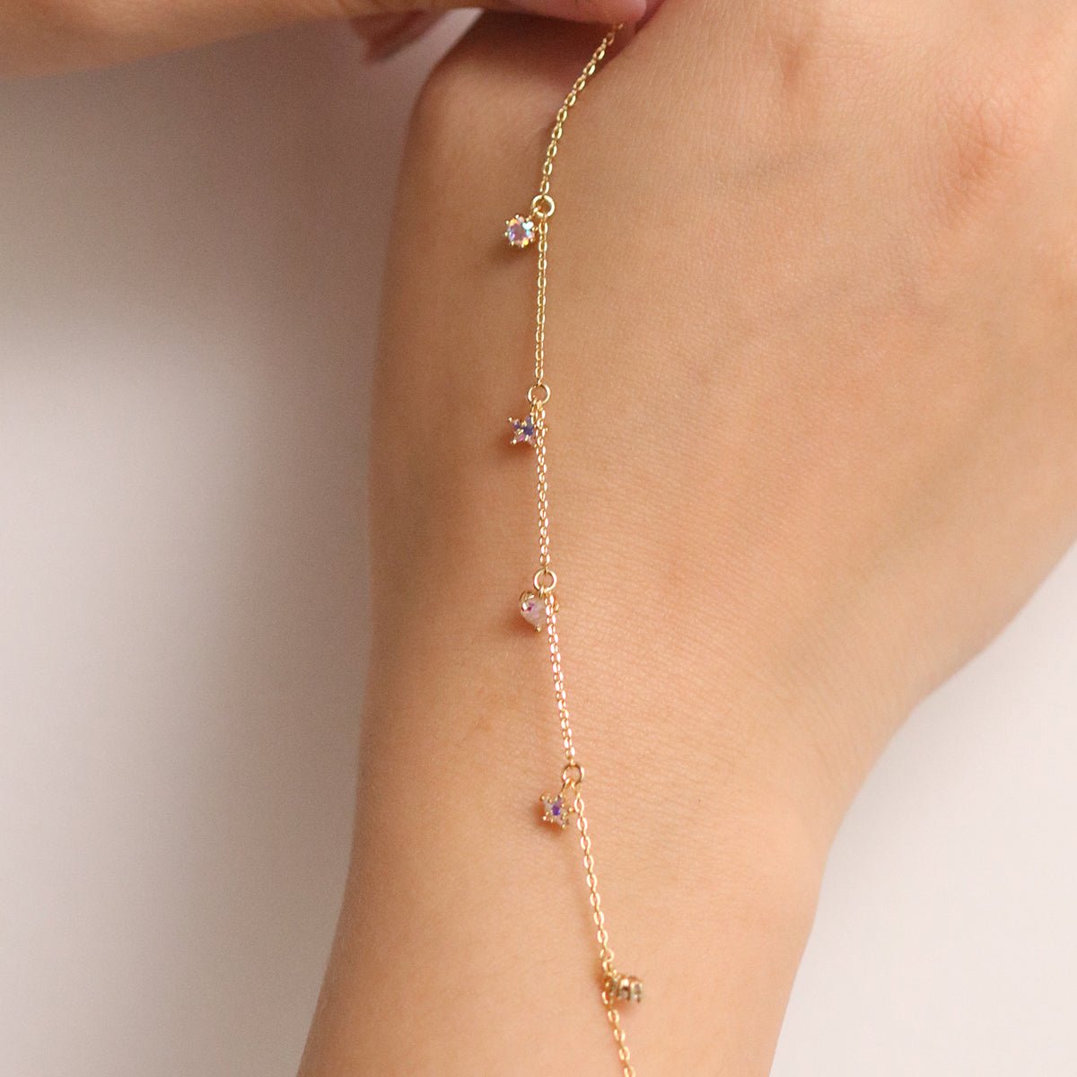 Smoked topaz heart star bracelet - Zyrola