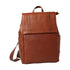 Soft Calfskin Leather Laptop Backpack with backside troller strap - TEAK - Zyrola