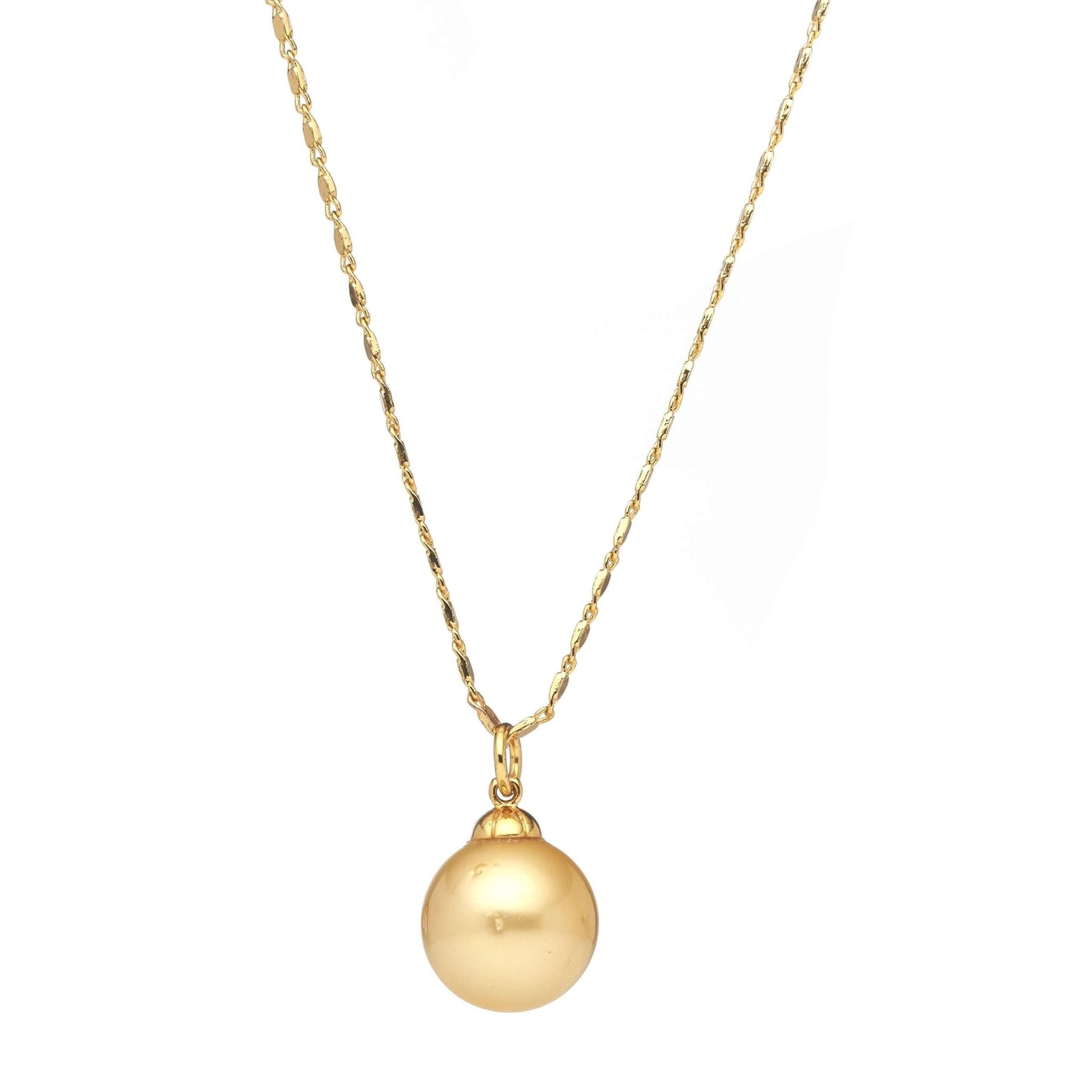 South Sea Gold Pearls Mount White Pendant13 - 14 mm AA+ - Zyrola