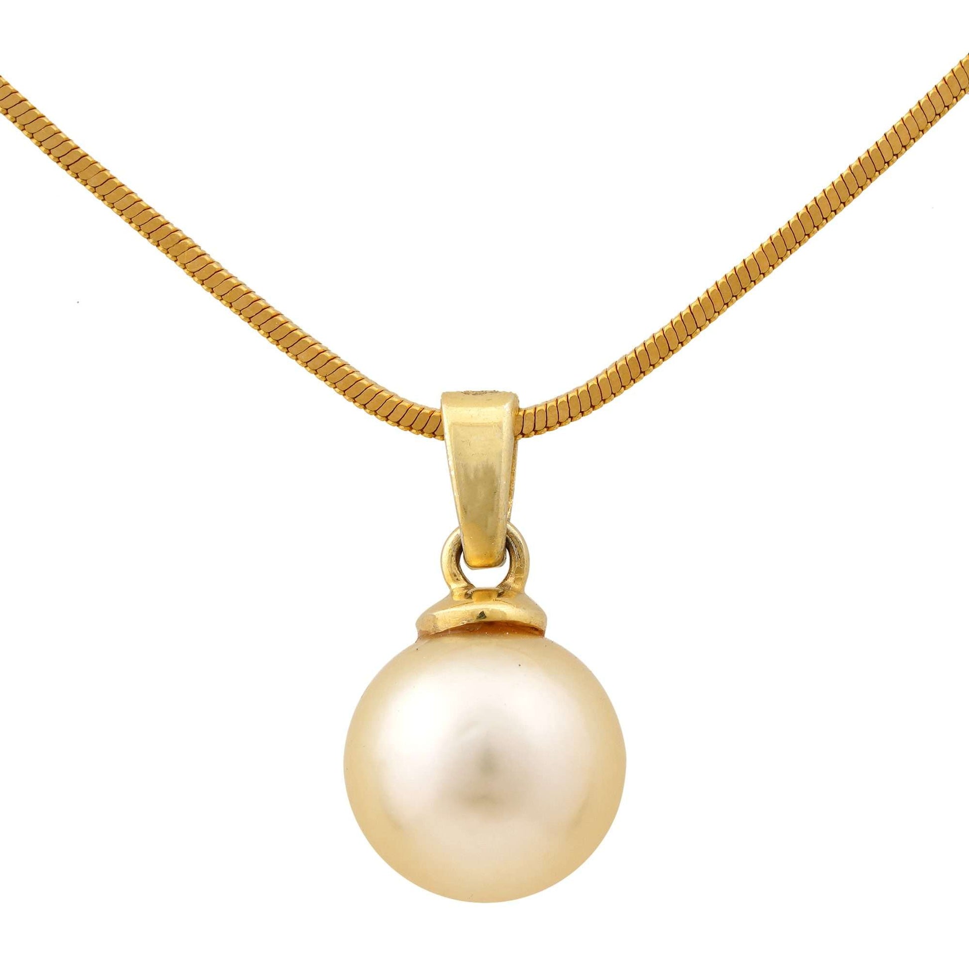 South Sea Golden Pearl Hawkesbury Pendant Necklace 10 – 10.5 MM - Zyrola