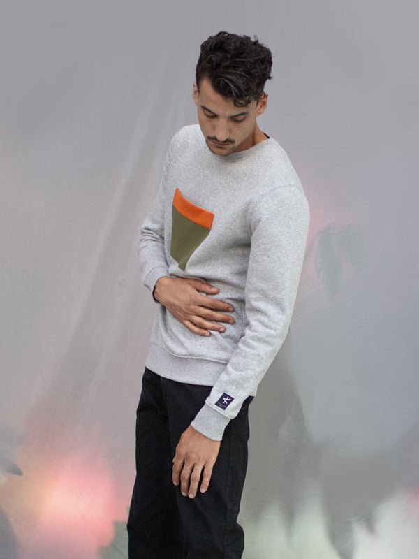 Sweatshirt Jiba - Chiné/Orange - Zyrola