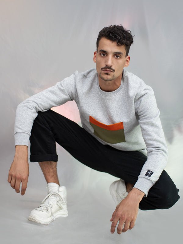 Sweatshirt Jiba - Chiné/Orange - Zyrola