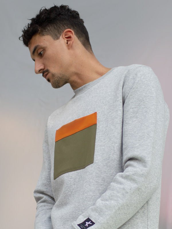 Sweatshirt Jiba - Chiné/Orange - Zyrola