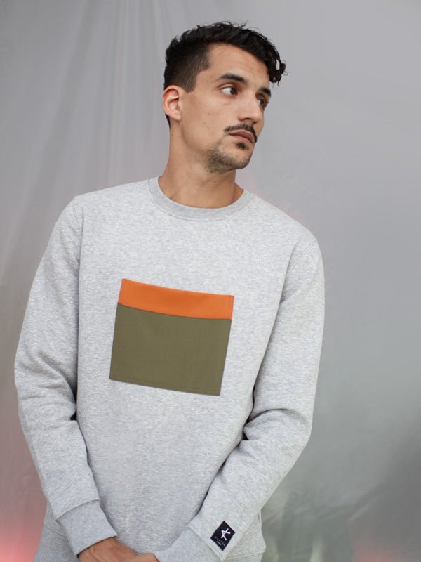 Sweatshirt Jiba - Chiné/Orange - Zyrola