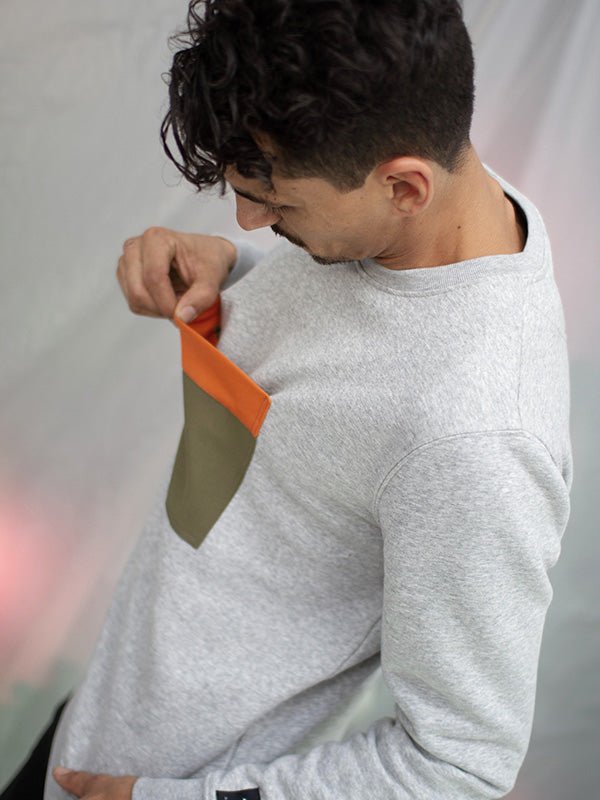 Sweatshirt Jiba - Chiné/Orange - Zyrola