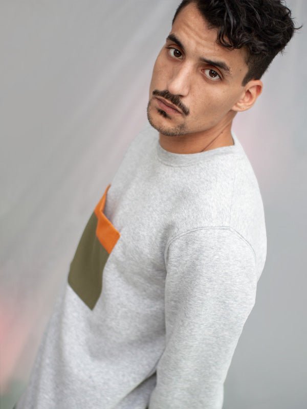 Sweatshirt Jiba - Chiné/Orange - Zyrola